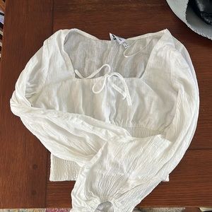 Princess Polly white puff sleeve top